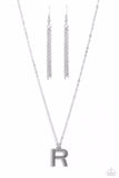 Leave Your Initials - Silver - R Necklace - Paparazzi Accessories Necklace Bedazzle Me Pretty Mobile Fashion Boutique