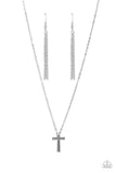 Leave Your Initials - Silver - T Necklace - Paparazzi Accessories Necklace Bedazzle Me Pretty Mobile Fashion Boutique