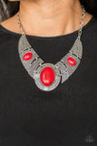 Leave Your LANDMARK - Red Necklace - Paparazzi Accessories Necklace Bedazzle Me Pretty Mobile Fashion Boutique