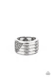 Legendary Lineup - Silver Ring - Paparazzi Accessories Ring Bedazzle Me Pretty Mobile Fashion Boutique