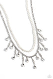 Lessons in Luxury - White Necklace - Paparazzi Accessories Necklace Bedazzle Me Pretty Mobile Fashion Boutique