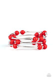 Let Freedom Ring - Red Bracelet - Paparazzi Accessories Bracelet Bedazzle Me Pretty Mobile Fashion Boutique