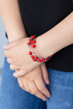 Let Freedom Ring - Red Bracelet - Paparazzi Accessories Bracelet Bedazzle Me Pretty Mobile Fashion Boutique