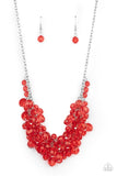Let The Festivities Begin - Red Necklace - Paparazzi Accessories Necklace Bedazzle Me Pretty Mobile Fashion Boutique
