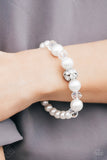 Lets Get Hitched! - White Bracelet - Paparazzi Accessories Bracelet Bedazzle Me Pretty Mobile Fashion Boutique