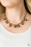 Lets Get This FASHION Show On The Road! - Brass Necklace - Paparazzi Accessories Necklace Bedazzle Me Pretty Mobile Fashion Boutique