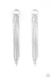 Level Up - White Post Earrings - Paparazzi Accessories Earrings Bedazzle Me Pretty Mobile Fashion Boutique
