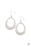 Life GLOWS On - White Earrings - Paparazzi Accessories Earrings Bedazzle Me Pretty Mobile Fashion Boutique