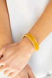 Life is WANDER-ful - Yellow Bracelet - Paparazzi Accessories Bracelet Bedazzle Me Pretty Mobile Fashion Boutique