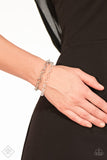 Life Of The Block Party - White Bracelet - Paparazzi Accessories Bracelet Bedazzle Me Pretty Mobile Fashion Boutique