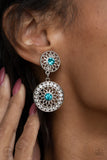 Life of The Garden Party - Blue Clip-On Earrings - Paparazzi Accessories Clip-On Earrings Bedazzle Me Pretty Mobile Fashion Boutique