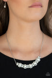 Life of The Wedding Party - White Necklace - Paparazzi Accessories Necklace Bedazzle Me Pretty Mobile Fashion Boutique