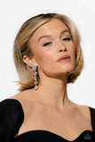 LIGHT at the Opera - White Post Earrings - Paparazzi Accessories Post Earrings Bedazzle Me Pretty Mobile Fashion Boutique