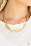 Light Flight - Gold Necklace - Paparazzi Accessories Necklace Bedazzle Me Pretty Mobile Fashion Boutique