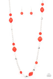 Light-Scattering Luminosity - Red Necklace - Paparazzi Accessories Necklace Bedazzle Me Pretty Mobile Fashion Boutique