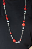 Light-Scattering Luminosity - Red Necklace - Paparazzi Accessories Necklace Bedazzle Me Pretty Mobile Fashion Boutique