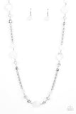Light-Scattering Luminosity - White Necklace - Paparazzi Accessories Necklace Bedazzle Me Pretty Mobile Fashion Boutique