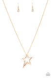 Light Up The Sky - Gold Necklace - Paparazzi Accessories Necklace FS-Bedazzle Me Pretty Mobile Fashion Boutique