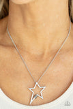Light Up The Sky - Silver Necklace - Paparazzi Accessories Necklace Bedazzle Me Pretty Mobile Fashion Boutique