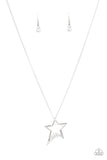 Light Up The Sky - White Necklace - Paparazzi Accessories Necklace Bedazzle Me Pretty Mobile Fashion Boutique