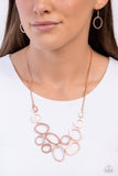 Limelight Lead - Copper Necklace - Paparazzi Accessories Necklace Bedazzle Me Pretty Mobile Fashion Boutique