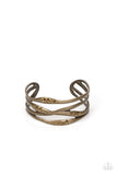 Line It Up - Brass Bracelet - Paparazzi Accessories Bracelet Bedazzle Me Pretty Mobile Fashion Boutique