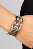 Line It Up - Silver Bracelet - Paparazzi Accessories Bracelet Bedazzle Me Pretty Mobile Fashion Boutique