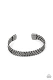 Line of Scrimmage - Black Mens Bracelet - Paparazzi Accessories Mens Bracelet Bedazzle Me Pretty Mobile Fashion Boutique