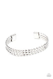 Line of Scrimmage - Silver Mens Bracelet - Paparazzi Accessories Mens Bracelet Bedazzle Me Pretty Mobile Fashion Boutique