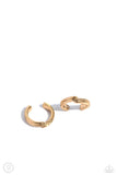 Linear Legacy - Gold Cuff Earrings - Paparazzi Accessories Post Earrings Bedazzle Me Pretty Mobile Fashion Boutique