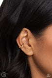 Linear Legacy - Gold Cuff Earrings - Paparazzi Accessories Post Earrings Bedazzle Me Pretty Mobile Fashion Boutique