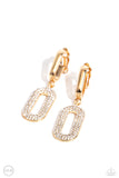 Linked Luxury - Gold Clip-On Earrings - Paparazzi Accessories Clip-On Earrings Bedazzle Me Pretty Mobile Fashion Boutique
