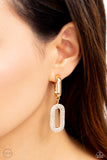 Linked Luxury - Gold Clip-On Earrings - Paparazzi Accessories Clip-On Earrings Bedazzle Me Pretty Mobile Fashion Boutique