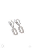 Linked Luxury - White Clip-On Earrings - Paparazzi Accessories Clip-On Bedazzle Me Pretty Mobile Fashion Boutique