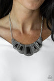 Lion Den - Black Necklace - Paparazzi Accessories Necklace Bedazzle Me Pretty Mobile Fashion Boutique
