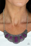 Lion Den - Purple Necklace - Paparazzi Accessories Necklace Bedazzle Me Pretty Mobile Fashion Boutique