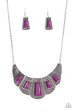 Lion Den - Purple Necklace - Paparazzi Accessories Necklace Bedazzle Me Pretty Mobile Fashion Boutique