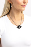 Lip Locked - Black Necklace - Paparazzi Accessories Necklace Bedazzle Me Pretty Mobile Fashion Boutique