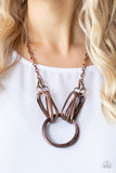 Lip Sync Links - Copper Necklace - Paparazzi Accessories Necklace Bedazzle Me Pretty Mobile Fashion Boutique