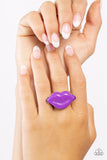 Lively Lips - Purple Ring - Paparazzi Accessories Ring Bedazzle Me Pretty Mobile Fashion Boutique