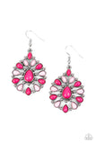 Lively Luncheon - Pink Earrings - Paparazzi Accessories Earrings Bedazzle Me Pretty Mobile Fashion Boutique