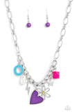 Living in CHARM-ony - Purple Necklace - Paparazzi Accessories Necklace Bedazzle Me Pretty Mobile Fashion Boutique
