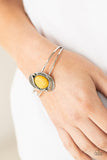 Living Off The BANDLANDS - Yellow Bracelet - Paparazzi Accessories Bracelet Bedazzle Me Pretty Mobile Fashion Boutique