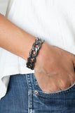 Living Off The GRIT - Black Bracelet - Paparazzi Accessories Bracelet Bedazzle Me Pretty Mobile Fashion Boutique