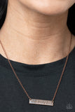Living The Mom Life - Copper Necklace - Paparazzi Accessories Necklace FS-Bedazzle Me Pretty Mobile Fashion Boutique