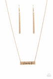 Living The Mom Life - Gold Necklace - Paparazzi Accessories Necklace Bedazzle Me Pretty Mobile Fashion Boutique