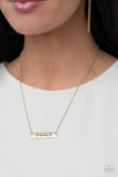 Living The Mom Life - Gold Necklace - Paparazzi Accessories Necklace Bedazzle Me Pretty Mobile Fashion Boutique