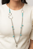 Local Charm - Blue Lanyard - Paparazzi Accessories Lanyard Bedazzle Me Pretty Mobile Fashion Boutique