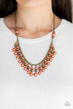 Location, Location, Location! - Orange Necklace - Paparazzi Accessories Necklace Bedazzle Me Pretty Mobile Fashion Boutique