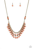 Location, Location, Location! - Orange Necklace - Paparazzi Accessories Necklace Bedazzle Me Pretty Mobile Fashion Boutique